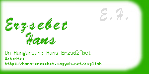 erzsebet hans business card